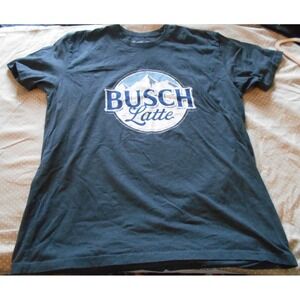 Brew City Brand Tee-Shirt Men's XL Busch Latte Beer Blue Stretch Shirt Busch Lig